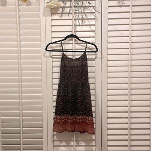 Mini, open back flower print dress